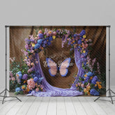 Aperturee - Aperturee Butterfly Floral Arch Wedding Photography Backdrop